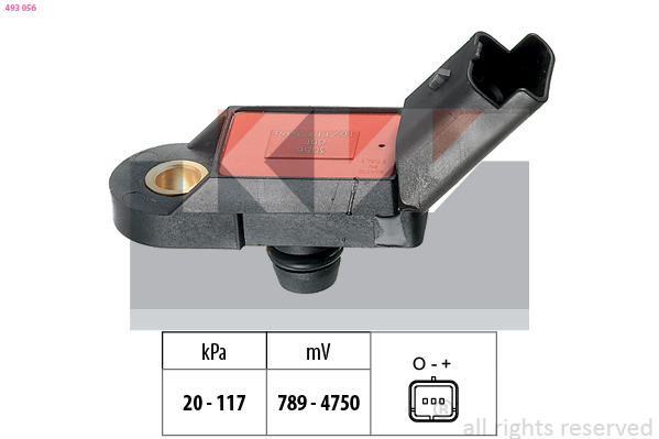 KW Lufttrykssensor 493056 for PEUGEOT CITROËN RENAULT
