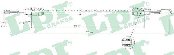 LPR Håndbremsekabel c0012b for MERCEDES-BENZ