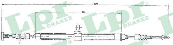 LPR Håndbremsekabel c0019b for FIAT