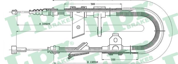 LPR Håndbremsekabel c0022b for LANCIA