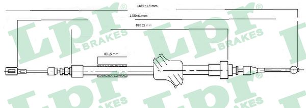 LPR Håndbremsekabel c0034b for VW