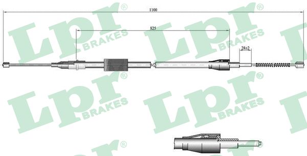 LPR Håndbremsekabel c0035b for VW