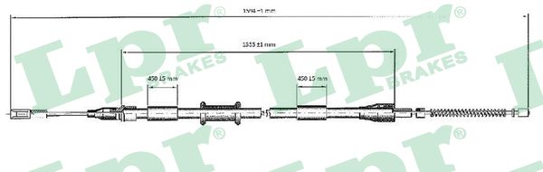 LPR Håndbremsekabel c0038b for VW