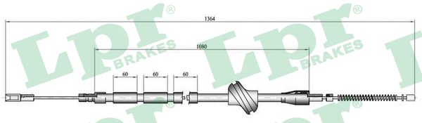 LPR Håndbremsekabel c0042b for VW