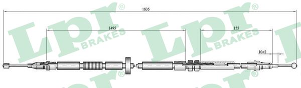 LPR Håndbremsekabel c0052b for VW