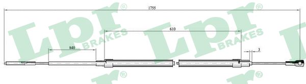 LPR Håndbremsekabel c0073b for BMW