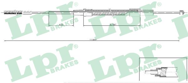 LPR Håndbremsekabel c0078b for BMW
