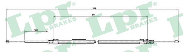 LPR Håndbremsekabel c0080b for BMW