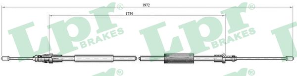 LPR Håndbremsekabel c0107b for CITROËN PEUGEOT