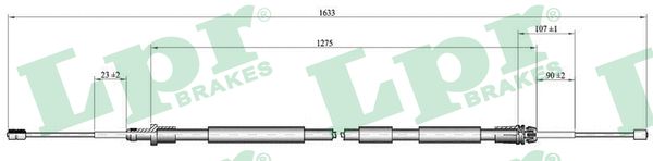 LPR Håndbremsekabel c0118b for PEUGEOT