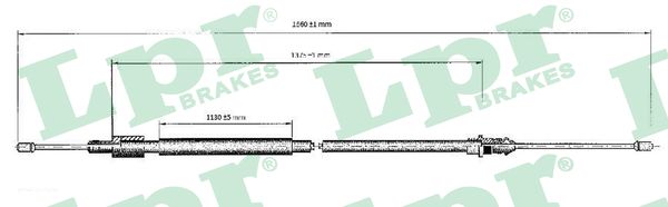 LPR Håndbremsekabel c0120b for PEUGEOT