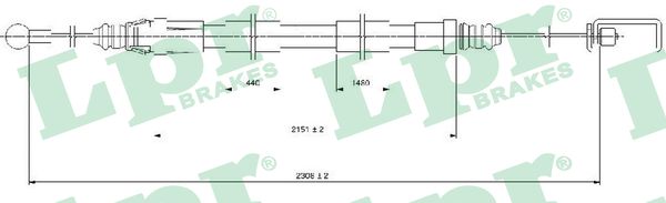 LPR Håndbremsekabel c0129b for LANCIA FIAT PEUGEOT
