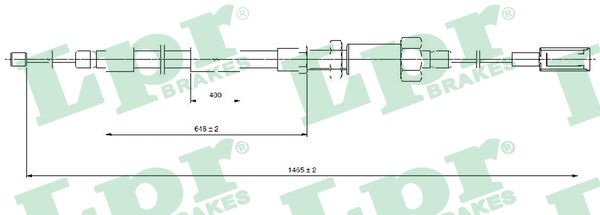 LPR Håndbremsekabel c0131b for FIAT PEUGEOT