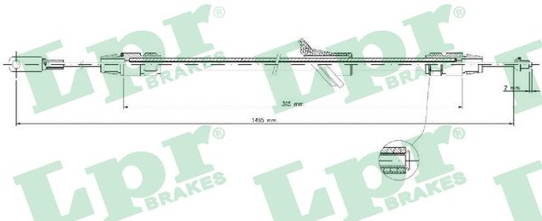 LPR Håndbremsekabel c0140b for MERCEDES-BENZ