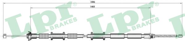 LPR Håndbremsekabel c0168b for FIAT