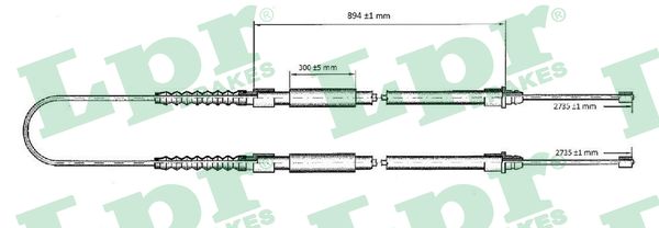 LPR Håndbremsekabel c0174b for FIAT