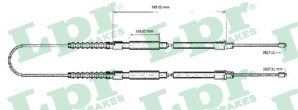LPR Håndbremsekabel c0176b for FIAT PEUGEOT