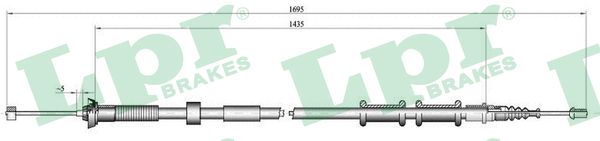 LPR Håndbremsekabel c0180b for FIAT