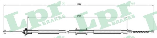 LPR Håndbremsekabel c0184b for LANCIA
