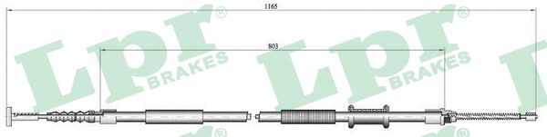 LPR Håndbremsekabel c0191b for FIAT