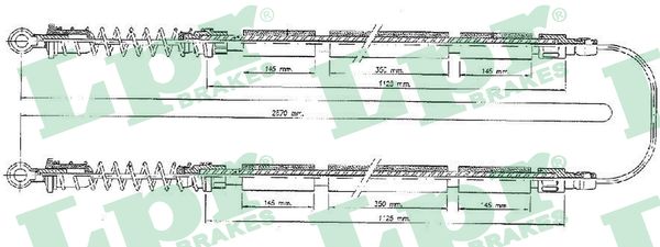 LPR Håndbremsekabel c0203b for FIAT