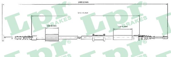 LPR Håndbremsekabel c0208b for FIAT