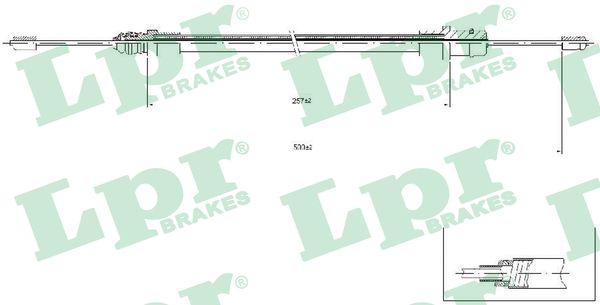 LPR Håndbremsekabel c0212b for PEUGEOT LANCIA