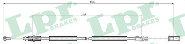 LPR Håndbremsekabel c0213b for FIAT PEUGEOT