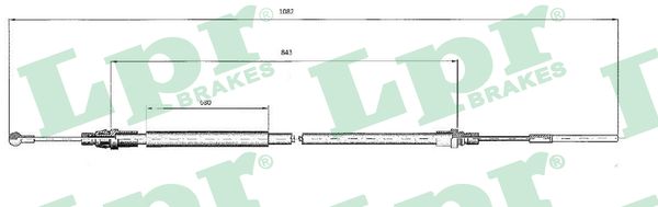 LPR Håndbremsekabel c0214b for LANCIA PEUGEOT