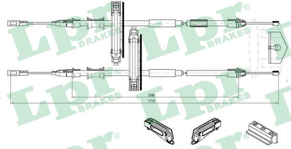 LPR Håndbremsekabel c0224b for FORD