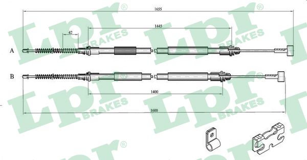 LPR Håndbremsekabel c0246b for FORD