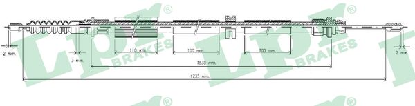 LPR Håndbremsekabel c0262b for FORD