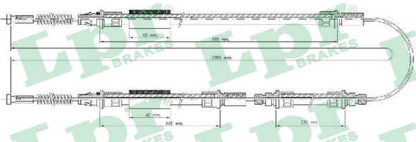 LPR Håndbremsekabel c0277b for FORD
