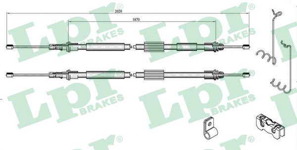 LPR Håndbremsekabel c0283b for FORD