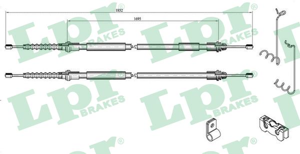 LPR Håndbremsekabel c0285b for FORD
