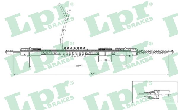 LPR Håndbremsekabel c0287b for FORD