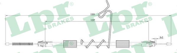 LPR Håndbremsekabel c0297b for FORD