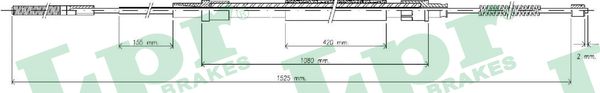 LPR Håndbremsekabel c0303b for VW