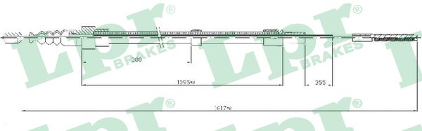 LPR Håndbremsekabel c0305b for VW