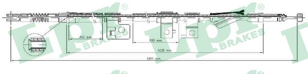 LPR Håndbremsekabel c0309b for ROVER