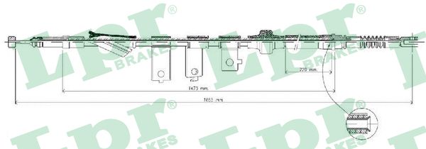 LPR Håndbremsekabel c0311b for HONDA