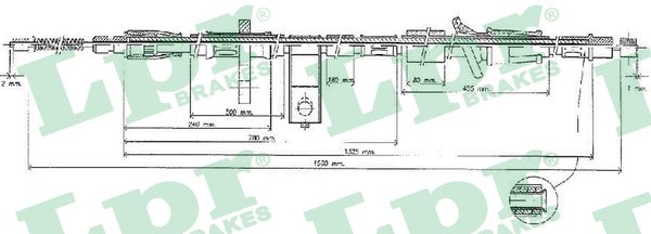 LPR Håndbremsekabel c0319b for HYUNDAI