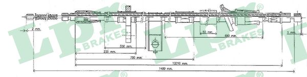LPR Håndbremsekabel c0320b for HYUNDAI