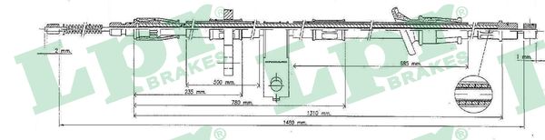 LPR Håndbremsekabel c0321b for HYUNDAI