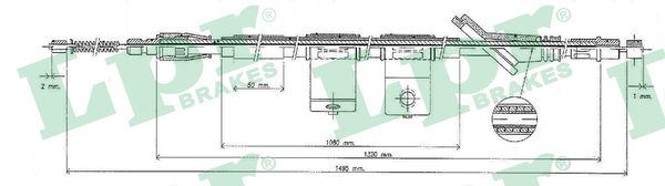 LPR Håndbremsekabel c0323b for HYUNDAI