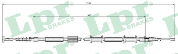 LPR Håndbremsekabel c0340b for LANCIA