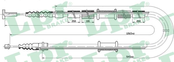 LPR Håndbremsekabel c0341b for LANCIA