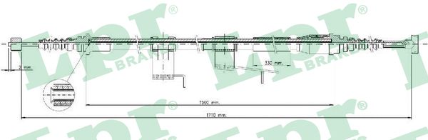 LPR Håndbremsekabel c0388b for MAZDA