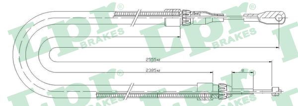 LPR Håndbremsekabel c0399b for MERCEDES-BENZ