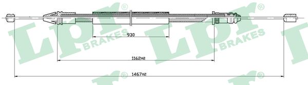 LPR Håndbremsekabel c0401b for RENAULT